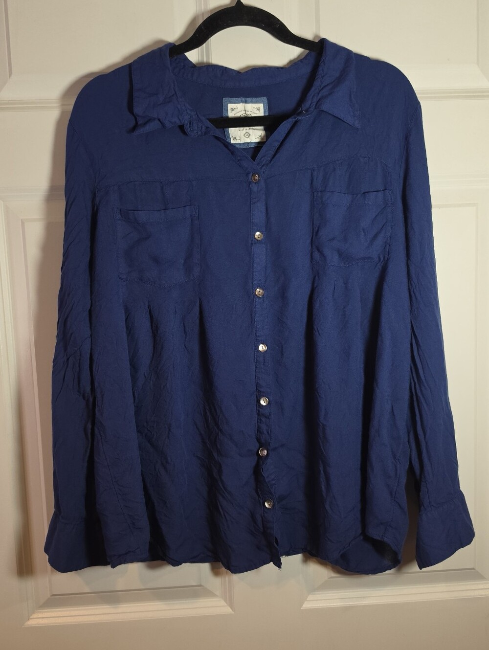 Style & Co Blue Lightweight Button Up Shirt XL